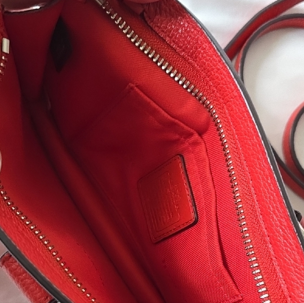 Coach Red Leather Pop Up Messenger Clutch Crossbody Bag 64798 - Picture 4 of 8